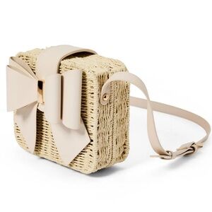 NWT Missy Crossboday Wicker Bag with Bow